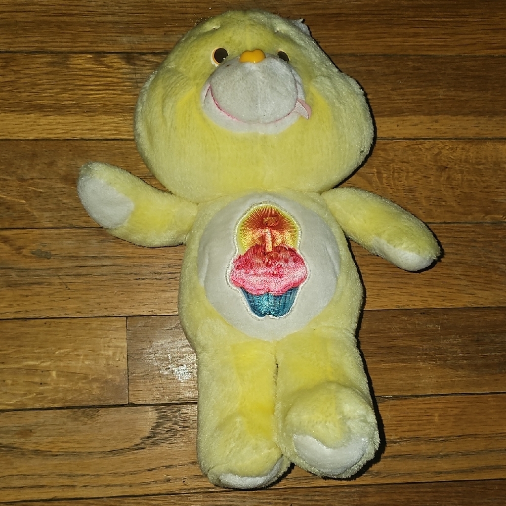 Yellow Plush Bear ToyVintage, 90s, Cartoon, Classic, Yellow, Sweet, Bear, Care,